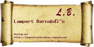 Lampert Barnabás névjegykártya