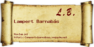 Lampert Barnabás névjegykártya